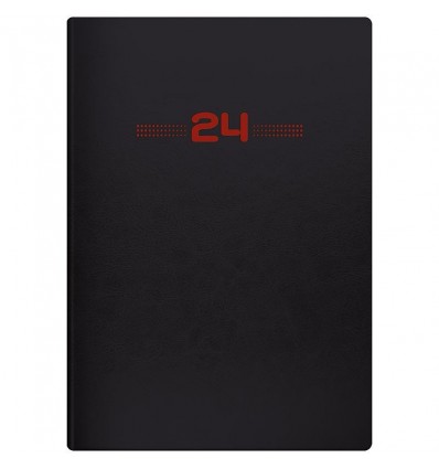 Дневник датированный 2024 Стандарт Flex Neo, черный с красным