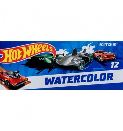 Краски акварельные Kite Hot Wheels HW23-041, 12 цветов