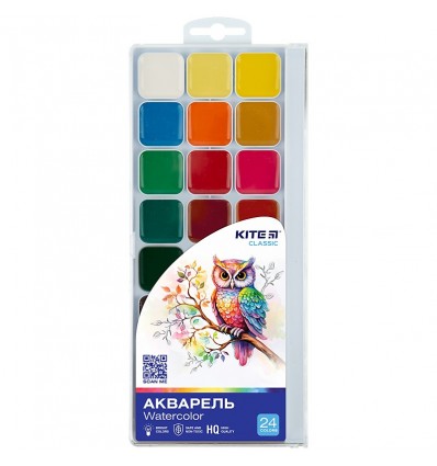Краски акварельные Kite Classic K-442, 24 цветов