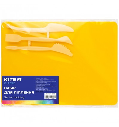 Набір для ліплення Kite Classic K-1140-08 (дощечка + 3 стеки), жовтий