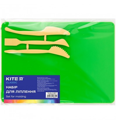 Набор для лепки Kite Classic K-1140-04 (доска + 3 стека), зеленый