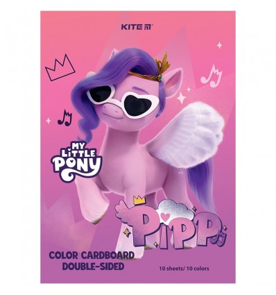 Картон кольоровий двосторонній Kite My Little Pony LP24-255, А4, 10 аркушів/10 кольрів