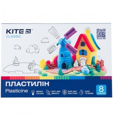 Пластилин Kite Classic K-082, 8 цветов, 160 г