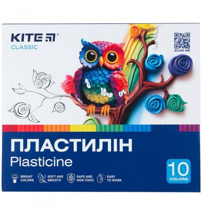 Пластилин Kite Classic K-084, 10 цветов, 200 г