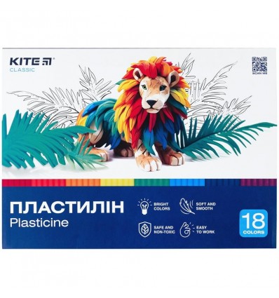 Пластилин Kite Classic K-085, 18 цветов, 360 г