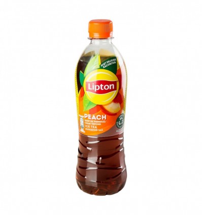 Напиток Lipton черный чай со вкусом персика б/а б/г 0.5л