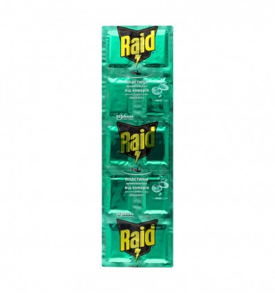 Средство инсектицидное Raid Эвкалипт пластины 10шт/уп