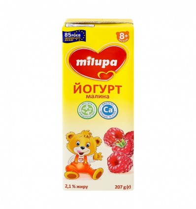 Йогурт Milupa Малина для детей от 8-ми месяцев 2.1% 207г