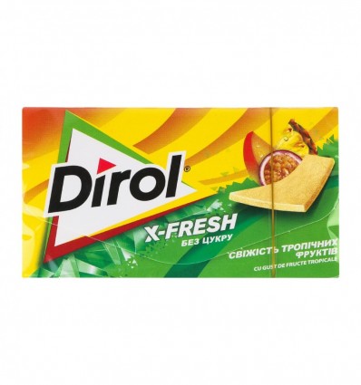 Резинка жевательная Dirol X-Fresh Свежесть тропических фруктов без сахара 13.5г