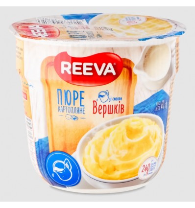 Пюре картофельное Reeva быстрого приготовления вкус сливок 40г