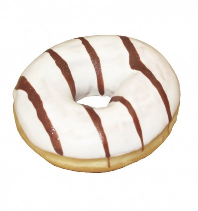 Пончик у білій глазурі з шоколадно-горіховою начинкою 68 г