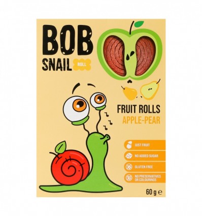 Конфеты Bob Snail Rolls Apple-pear фруктовые натуральные 60г
