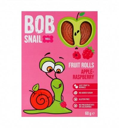 Конфеты Bob Snail Rolls Apple-raspberry фруктово-ягодные натуральные 60г