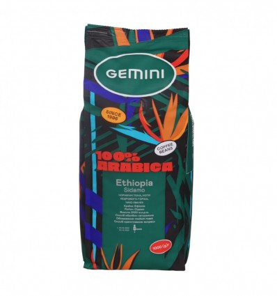 Кава Gemini Ethiopia Sidamo натуральна смажена в зернах 1кг