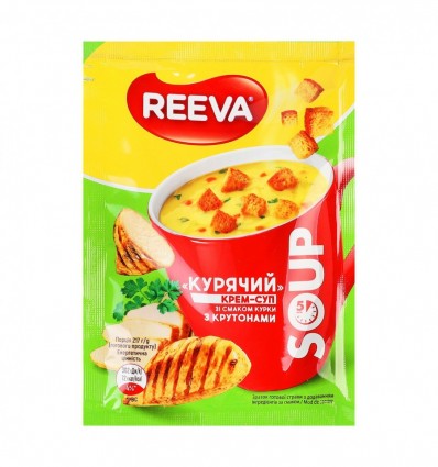 Крем-суп Reeva Куриный со вкусом курицы с крутонами 17г