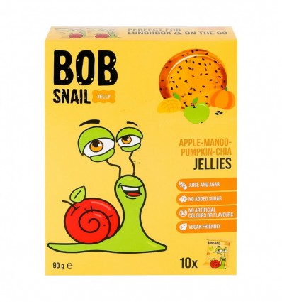 Мармелад Bob Snail Jellies Apple-mango-pumpkin-chia фруктово-ягодный 10 х 9г