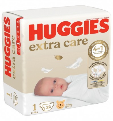 Подгузники детские Huggies Extra care (1) 2-5кг 22шт