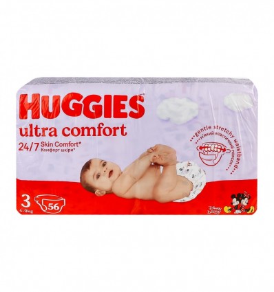 Подгузники Huggies Ultra Comfort Unisex (3) 4-9кг 56шт