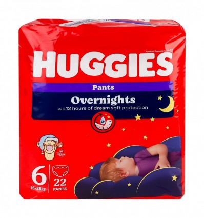 Підгузники - трусики Huggies Pant 6 15-25кг Overnight 22шт