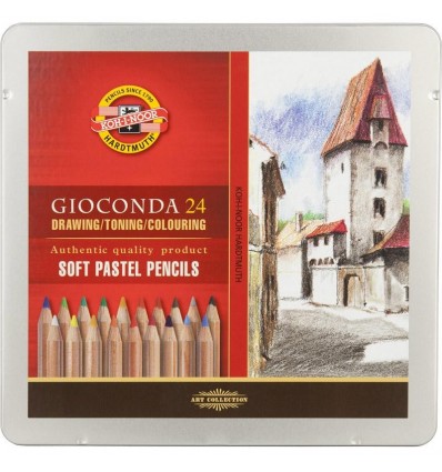 Олівці пастельні KOH-I-NOOR GIOCONDA 8828024001PL, 24 кольорів, металева коробка