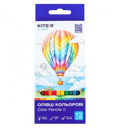 Карандаши цветные Kite Classic K-051, 12 шт