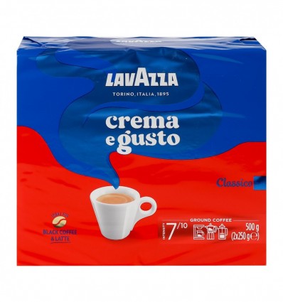 Кофе Lavazza Crema e Gusto жареный молотый 2х250г/уп