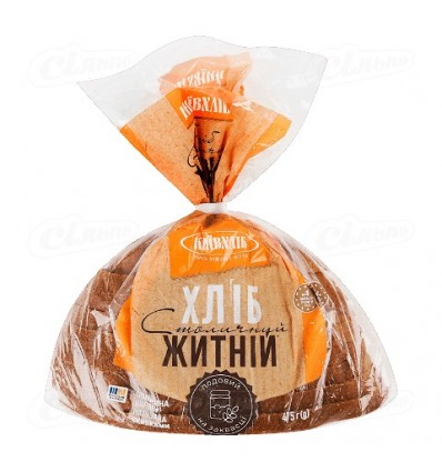 Хліб Київхліб Столичний житній половинка в нарізці 475г