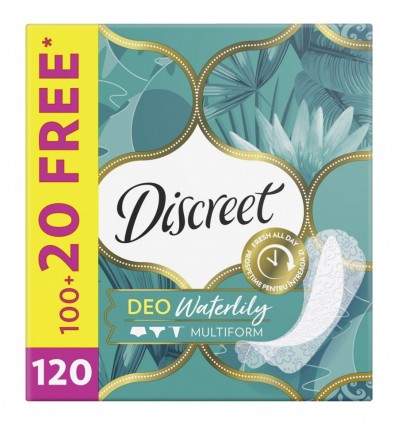 Прокладки щоденні Discreet Waterlily Deo Multiform 120шт