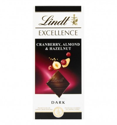 Шоколад Lindt Excellence Cranberry Almond&Hazelnut 100г