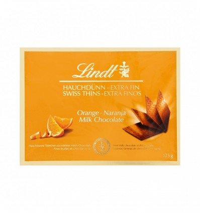 Шоколад Lindt Swiss Thins Orange молочный 125г