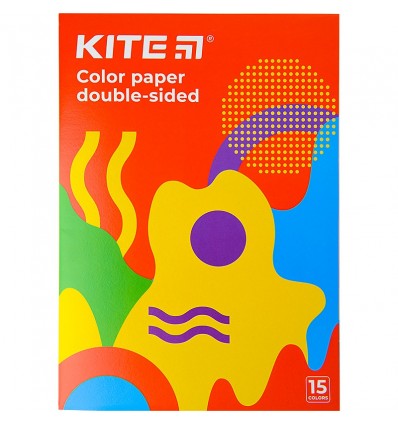 Бумага цветная двусторонняя Kite Fantasy K22-250-2, А4, 15 листов