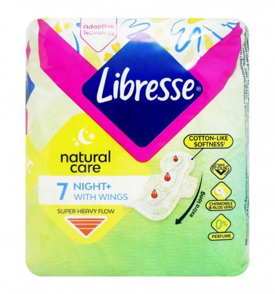 Прокладки гигиенические Libresse Natural Care Night+ 7шт