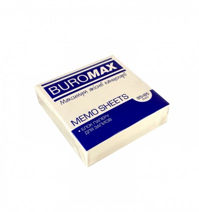 Блок белой бумаги для заметок BUROMAX 85х85х25мм, 300 листов, не склеенный, BM.2278