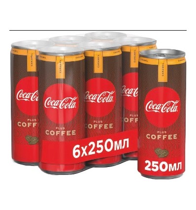 Напиток безалкогольный Coca-Cola Plus coffee 6х250мл