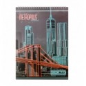 Блокнот на пружині зверху METROPOLIS, А4, 48 арк., клітинка, картонна обкладинка, червоний ( BM.2444