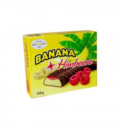 Суфле Hauswirth Banana + Himbeere в шоколаде 150г