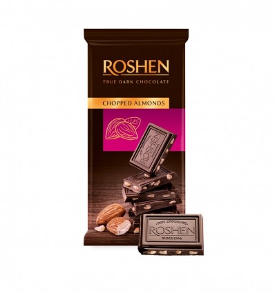 Шоколад Roshen черный с подсоленным миндалем 90г