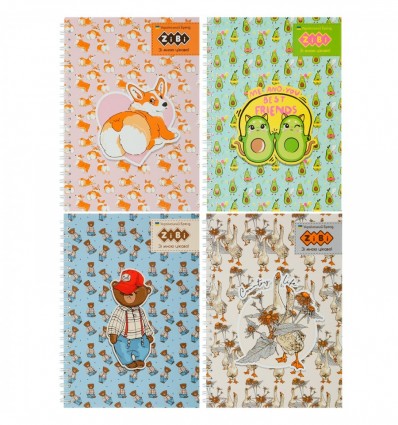 Блокнот на пружине сбоку CUTE kiddy ZB.12152, А-5, 64л., карт.обложка, KIDS Line, ассорти