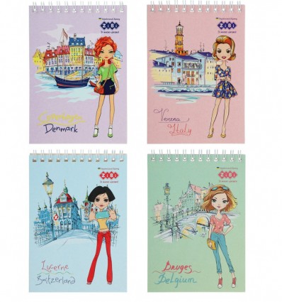 Блокнот на пружині зверху TRAVEL GIRLS, А6, 40 арк., карт.обкл., KIDS Line ZB.12136