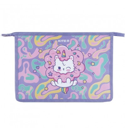 Папка на молнии Kite Rainbow Catcorn K24-428-1, A4+ ( K24-428-1 )