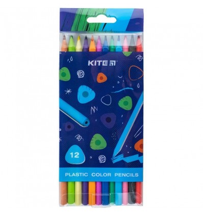 Карандаши цветные пластиковые Kite Triangle K24-049-3, 12шт