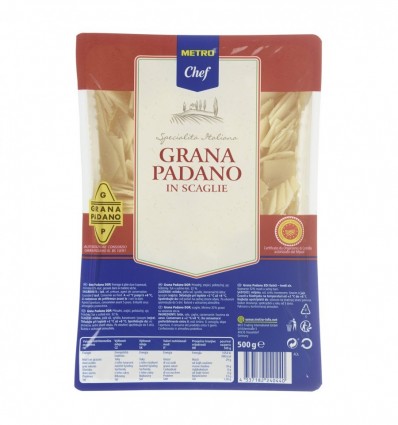 Сир Metro Chef Grana Padano твердий пластівці 32% 0.5кг