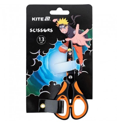 Ножницы детские с резиновыми вставками и рисунком на лезвии Kite Naruto NR25-148, 13 см