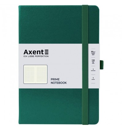 Книга записна Axent Partner Prime 8305-61-A, 145x210 мм, 96 аркушів, клітинка, зелений ліс