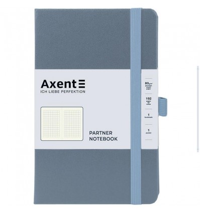 Книга записна Axent Partner 8201-62-A, 125x195 мм, 96 аркушів, клітинка, сіра