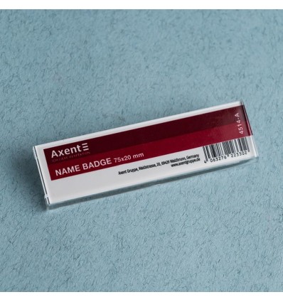 Бейдж акриловый на шпильке Axent 4514-A, 75х20 мм ( 4514-A )