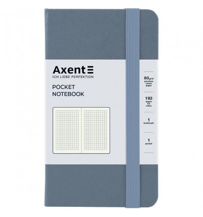 Книга записна Axent Partner 8301-62-A, 95x140 мм, 96 аркушів, клітинка, сіра