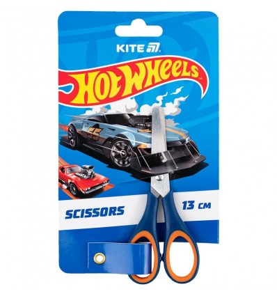 Ножиці дитячі з гумовими вставками Kite Hot Wheels HW25-123, 13 см, синій