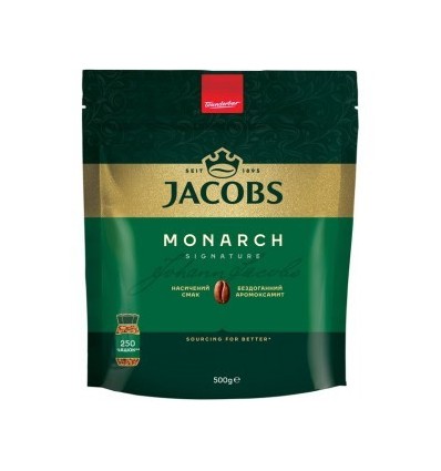 Кофе растворимый JACOBS MONARCH эконом пакет, 500г