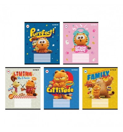 Тетрадь школьная Kite Garfield GF24-234, 12 листов, линия